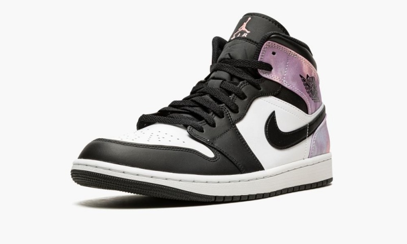 Nike Air Jordan 1 Mid SE 'Tie-Dye' Schoenen Heren Zwart Koraal Wit Nederland | 520736-YWL