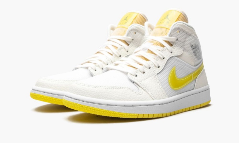 Nike Air Jordan 1 Mid SE 'Voltage Yellow' Schoenen Dames Wit Geel Nederland | 241890-QTH