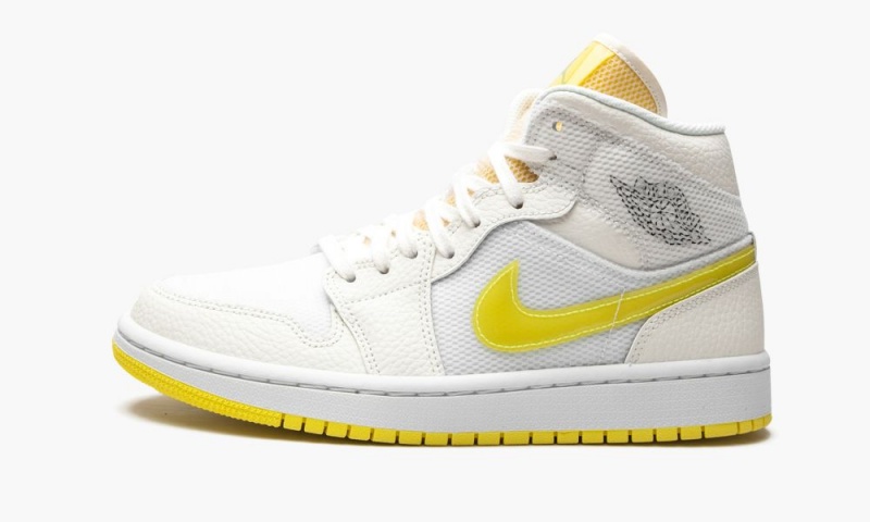 Nike Air Jordan 1 Mid SE \'Voltage Yellow\' Schoenen Dames Wit Geel Nederland | 241890-QTH