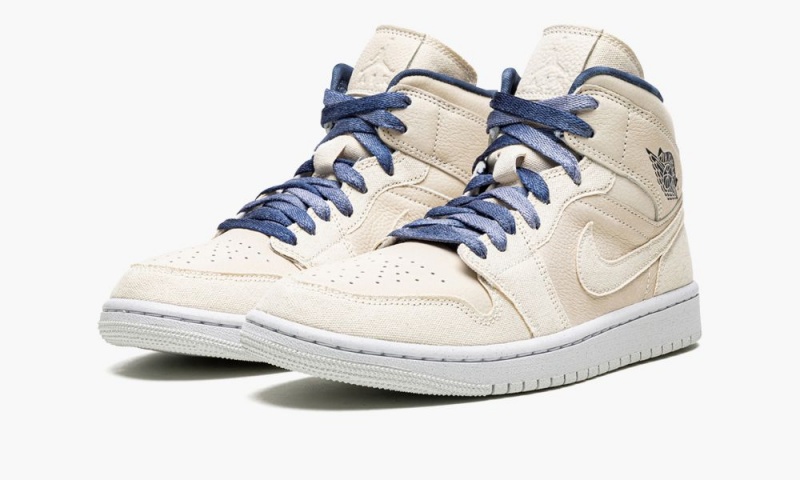 Nike Air Jordan 1 Mid 'Sanddrift' Schoenen Dames Donkerblauw Nederland | 701469-JBI