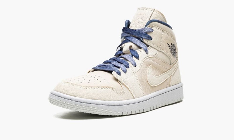 Nike Air Jordan 1 Mid 'Sanddrift' Schoenen Dames Donkerblauw Nederland | 701469-JBI
