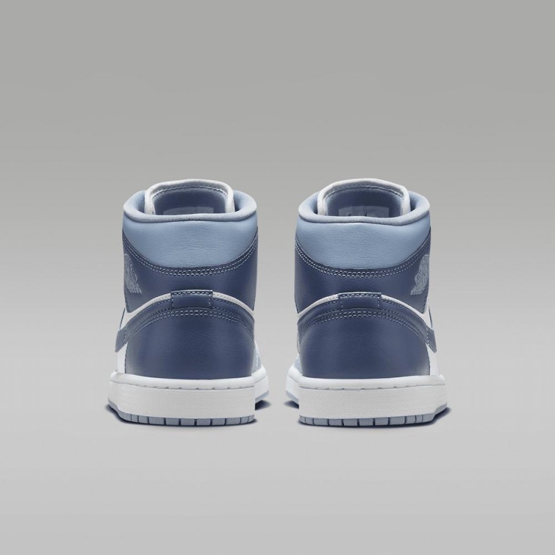 Nike Air Jordan 1 Mid Schoenen Dames Blauw Wit Nederland | 270319-BJF