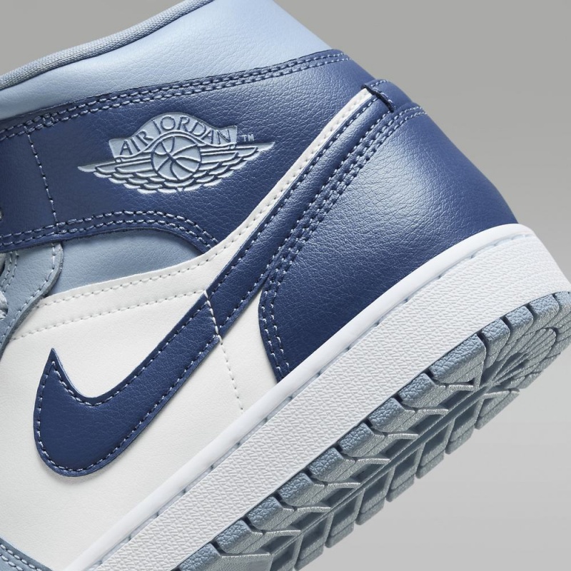 Nike Air Jordan 1 Mid Schoenen Dames Blauw Wit Nederland | 270319-BJF