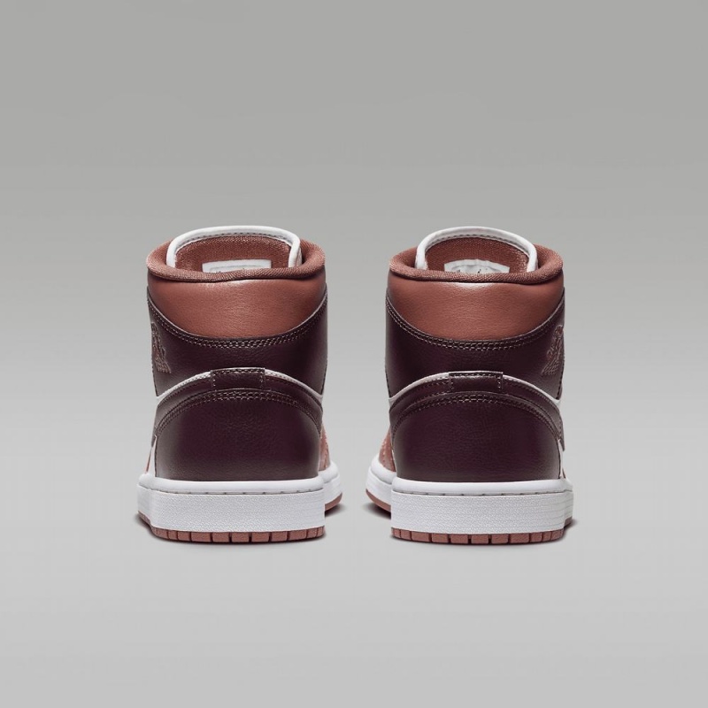 Nike Air Jordan 1 Mid Schoenen Dames Chocola Wit Nederland | 349017-FAD