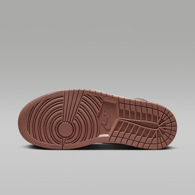 Nike Air Jordan 1 Mid Schoenen Dames Chocola Wit Nederland | 349017-FAD