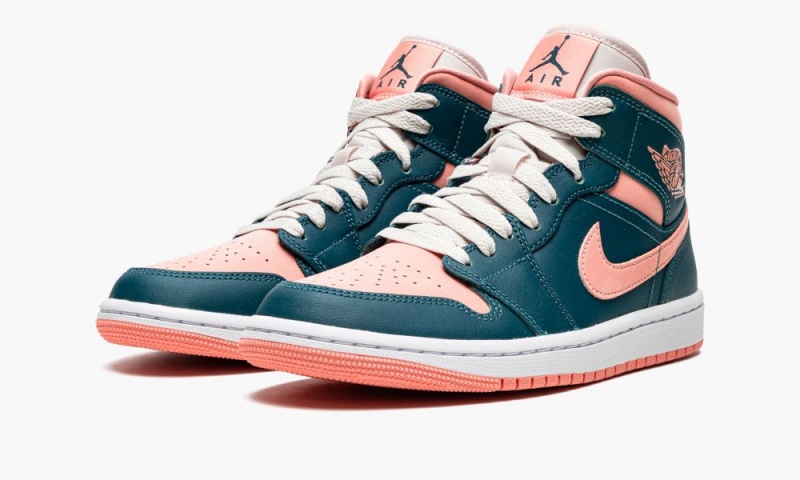 Nike Air Jordan 1 Mid Schoenen Dames Donkerturquoise Groen Nederland | 321490-SOQ