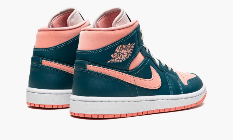 Nike Air Jordan 1 Mid Schoenen Dames Donkerturquoise Groen Nederland | 321490-SOQ