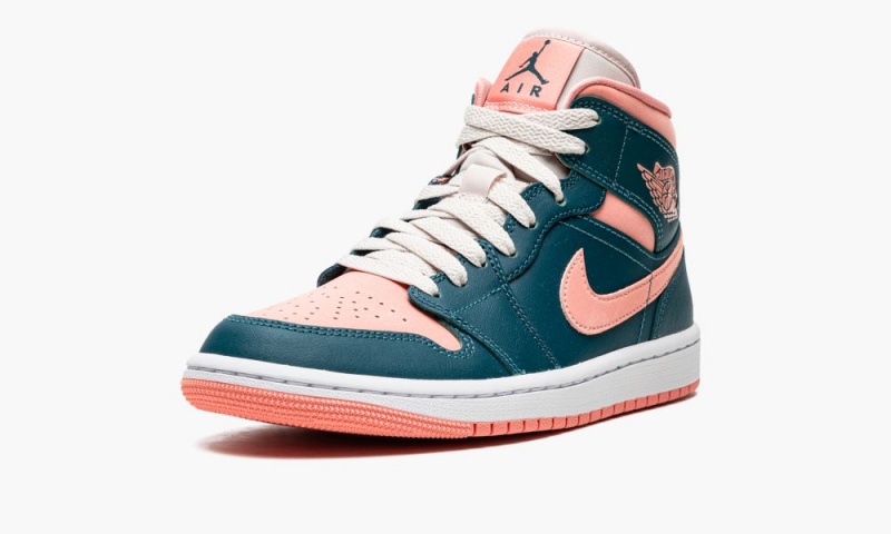 Nike Air Jordan 1 Mid Schoenen Dames Donkerturquoise Groen Nederland | 321490-SOQ