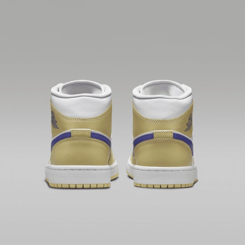 Nike Air Jordan 1 Mid Schoenen Dames Geel Wit Nederland | 418692-JMN