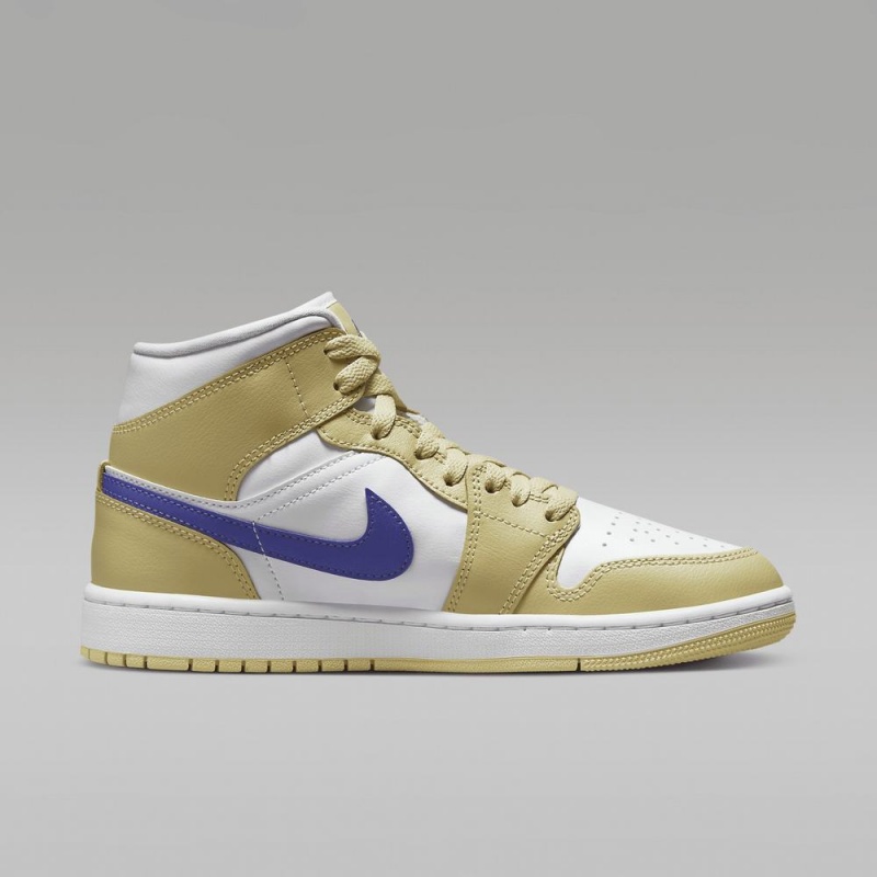 Nike Air Jordan 1 Mid Schoenen Dames Geel Wit Nederland | 418692-JMN