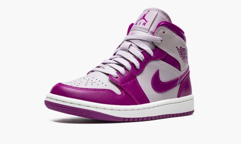 Nike Air Jordan 1 Mid Schoenen Dames Grijs Rood Paars Nederland | 628594-TVW