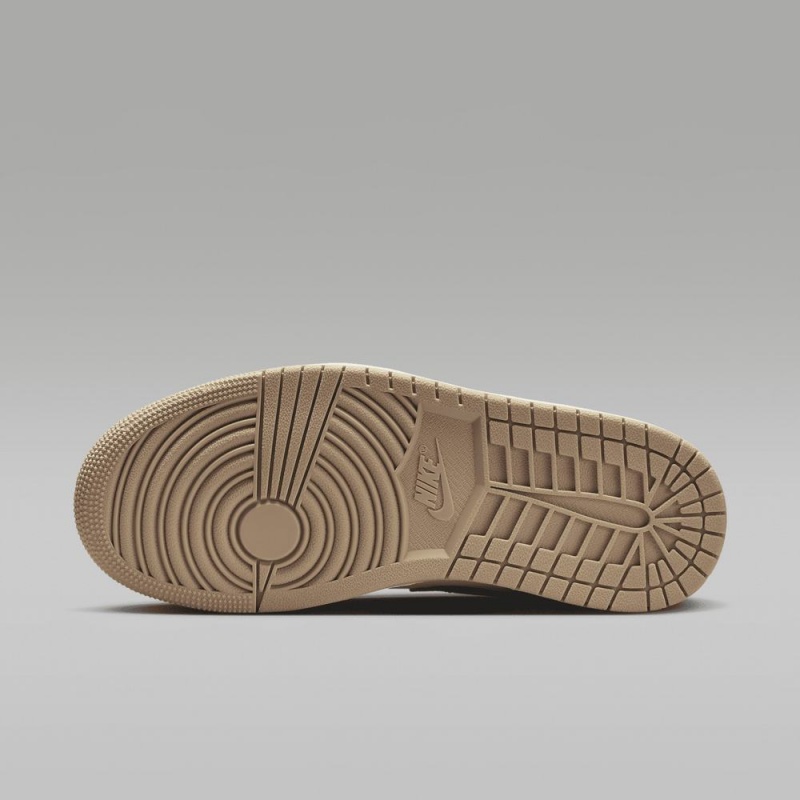 Nike Air Jordan 1 Mid Schoenen Dames Khaki Zwart Wit Nederland | 728415-LIX