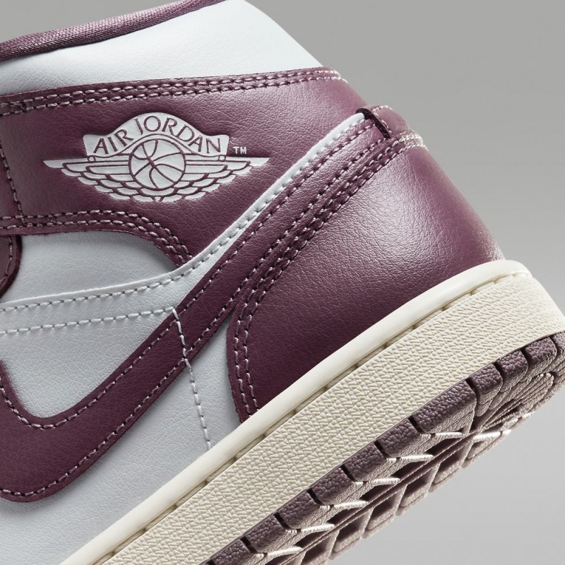 Nike Air Jordan 1 Mid Schoenen Dames Paars Wit Nederland | 726054-ZPK
