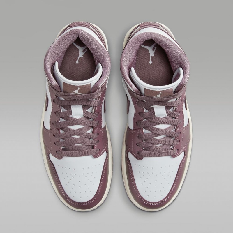 Nike Air Jordan 1 Mid Schoenen Dames Paars Wit Nederland | 726054-ZPK
