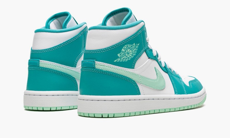 Nike Air Jordan 1 Mid Schoenen Dames Turquoise Mintgroen Wit Nederland | 258964-PRN