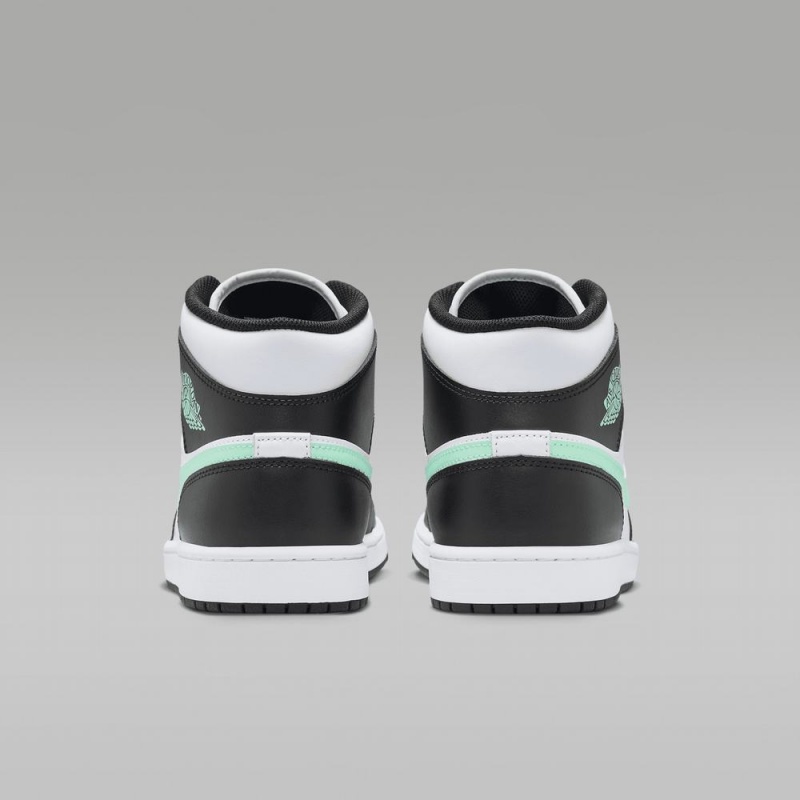 Nike Air Jordan 1 Mid Schoenen Dames Wit Zwart Groen Nederland | 736129-EJH