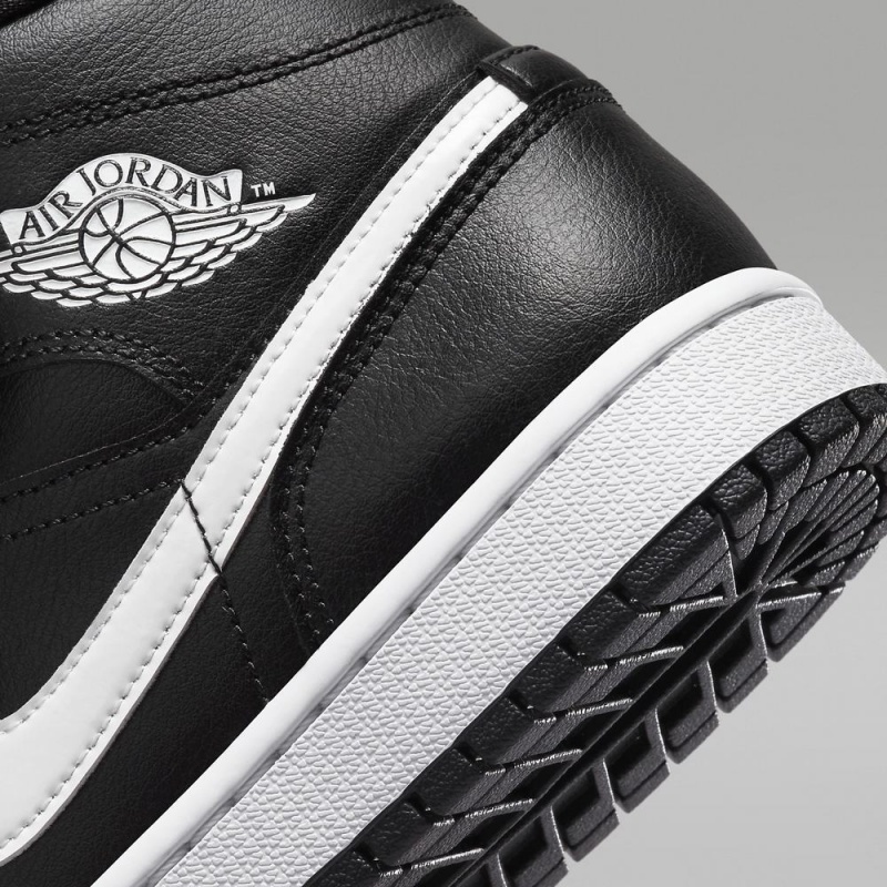 Nike Air Jordan 1 Mid Schoenen Dames Zwart Nederland | 918654-ZDC