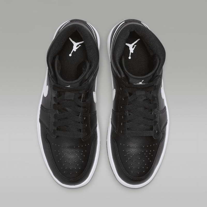 Nike Air Jordan 1 Mid Schoenen Dames Zwart Nederland | 918654-ZDC