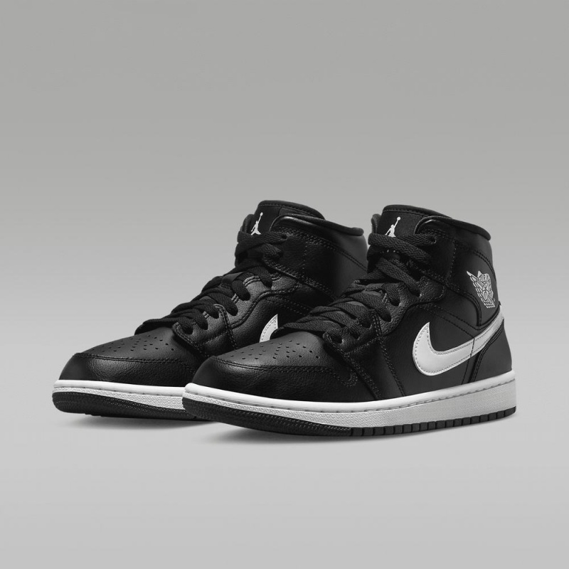 Nike Air Jordan 1 Mid Schoenen Dames Zwart Nederland | 918654-ZDC