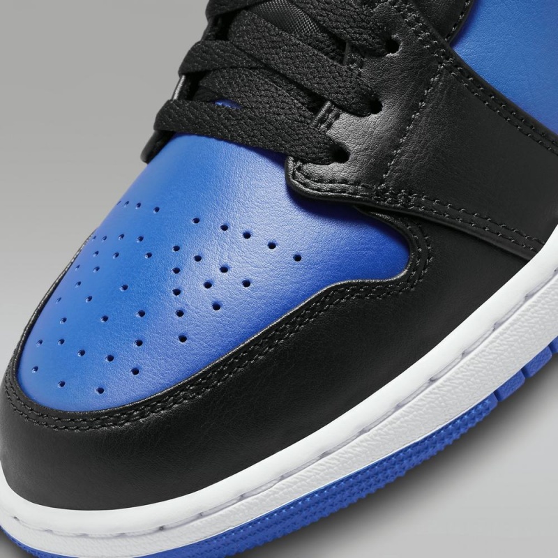 Nike Air Jordan 1 Mid Schoenen Heren Blauw Zwart Nederland | 514839-DBU