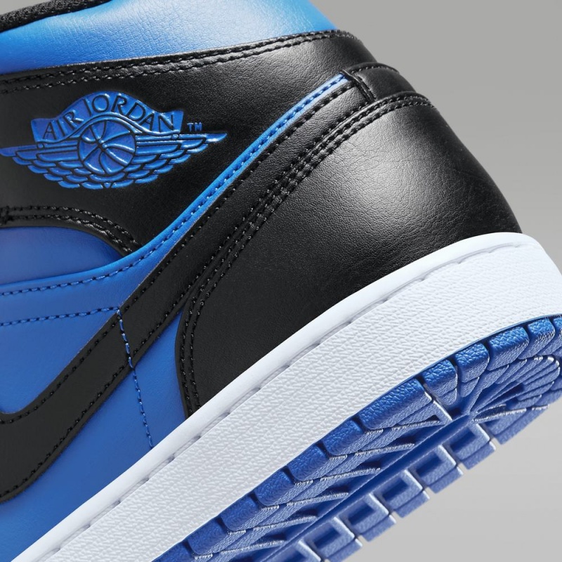 Nike Air Jordan 1 Mid Schoenen Heren Blauw Zwart Nederland | 514839-DBU
