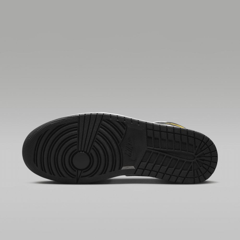 Nike Air Jordan 1 Mid Schoenen Heren Geel Wit Zwart Nederland | 895406-EBH