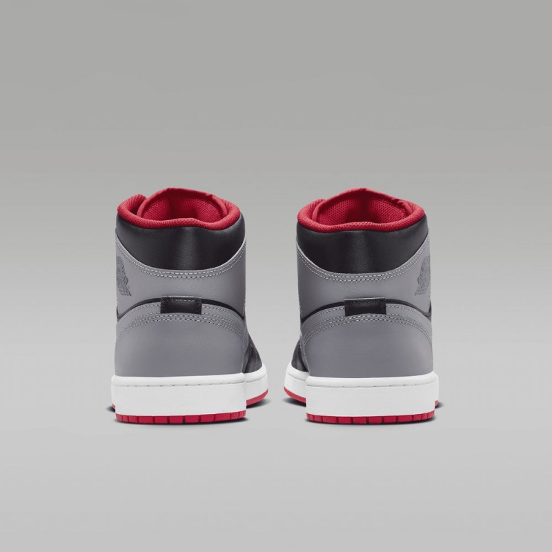 Nike Air Jordan 1 Mid Schoenen Heren Grijs Zwart Nederland | 345820-JUS