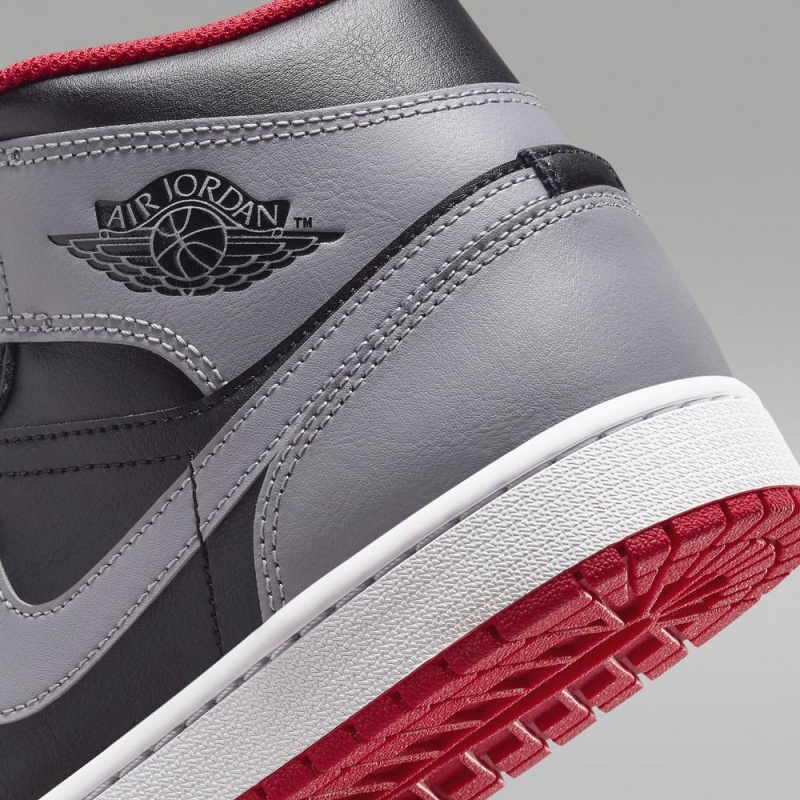 Nike Air Jordan 1 Mid Schoenen Heren Grijs Zwart Nederland | 345820-JUS