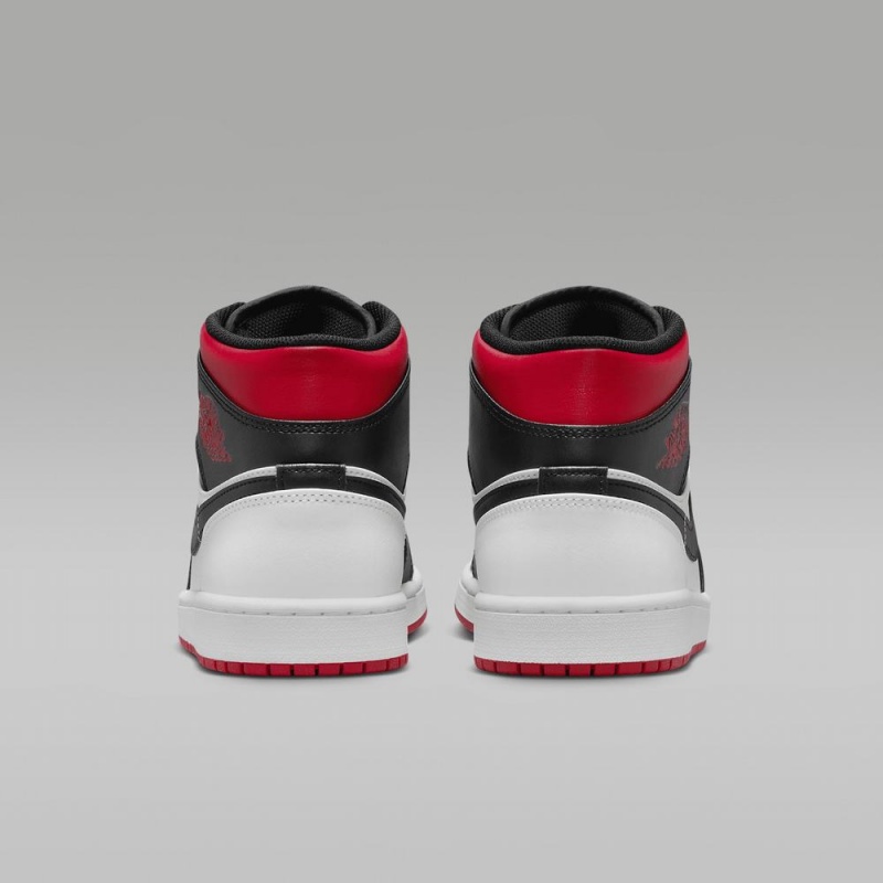 Nike Air Jordan 1 Mid Schoenen Heren Rood Wit Zwart Nederland | 586214-NBO