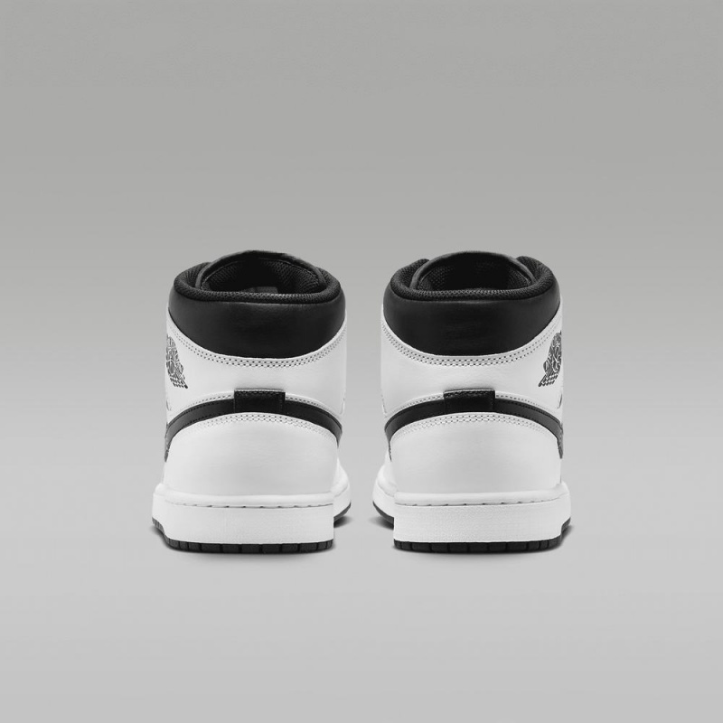 Nike Air Jordan 1 Mid Schoenen Heren Wit Zwart Nederland | 687953-YPF