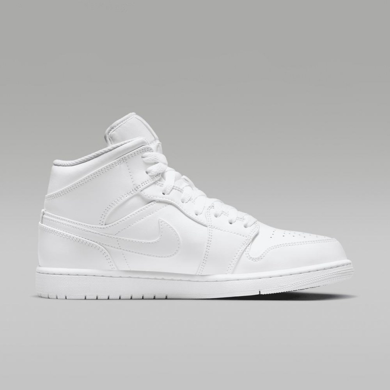 Nike Air Jordan 1 Mid Schoenen Heren Wit Nederland | 297501-NQC