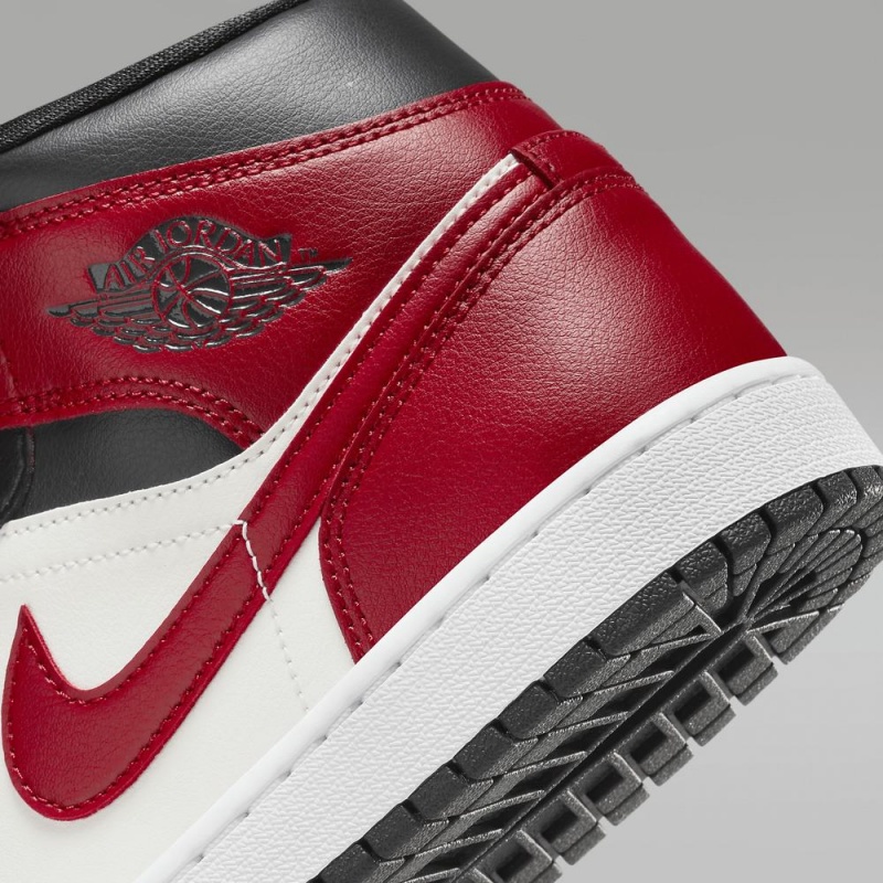 Nike Air Jordan 1 Mid Schoenen Heren Wit Rood Nederland | 845310-RPC