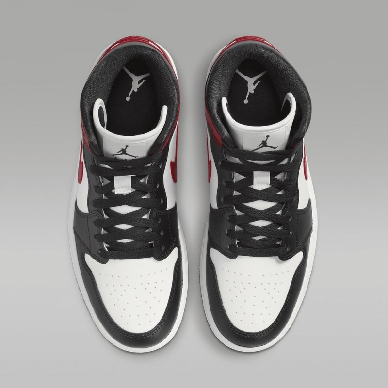 Nike Air Jordan 1 Mid Schoenen Heren Wit Rood Nederland | 845310-RPC