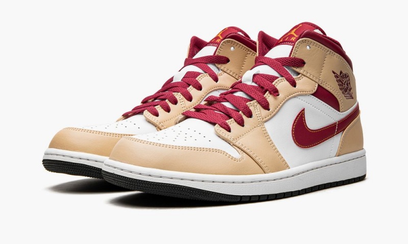Nike Air Jordan 1 Mid Schoenen Heren Wit Zwart Diepgeel Wit Nederland | 978053-CDE