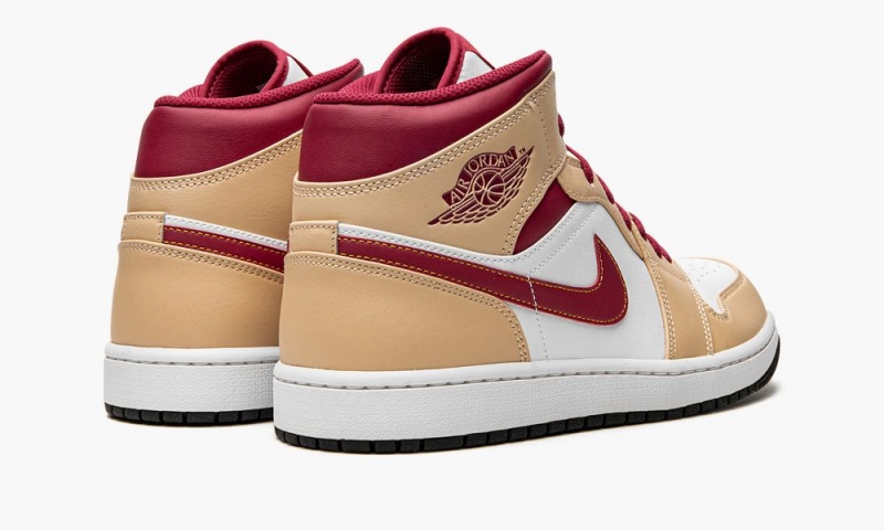 Nike Air Jordan 1 Mid Schoenen Heren Wit Zwart Diepgeel Wit Nederland | 978053-CDE
