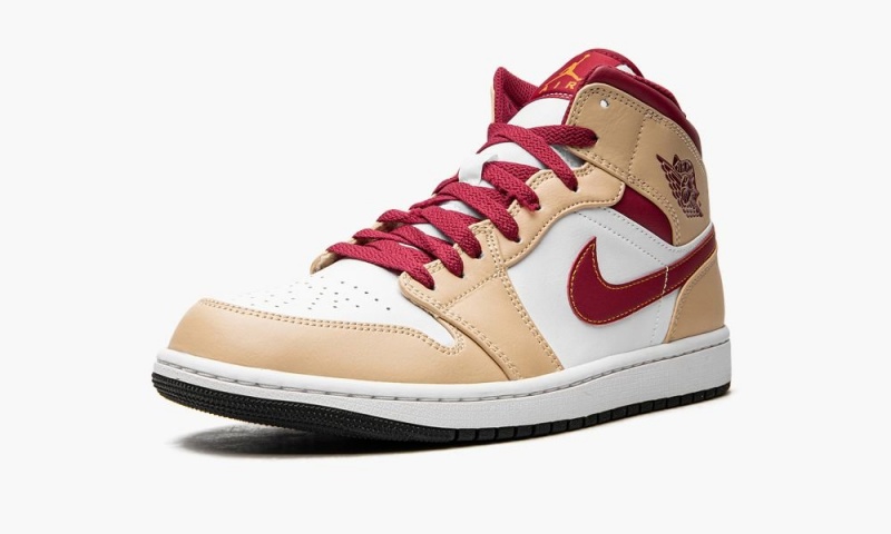 Nike Air Jordan 1 Mid Schoenen Heren Wit Zwart Diepgeel Wit Nederland | 978053-CDE