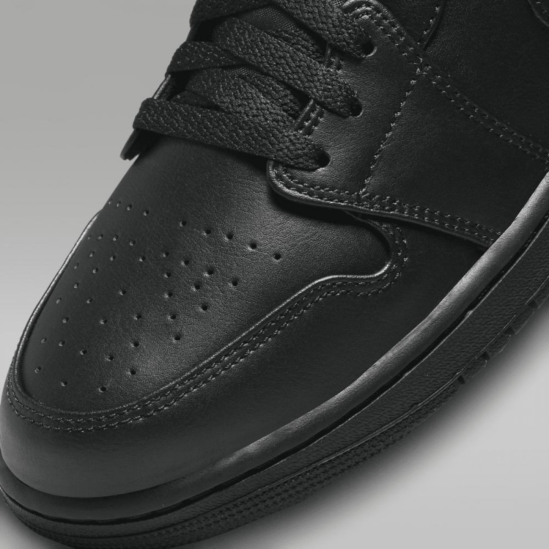 Nike Air Jordan 1 Mid Schoenen Heren Zwart Nederland | 459370-AFM