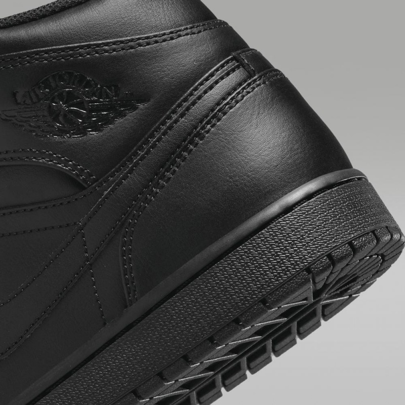Nike Air Jordan 1 Mid Schoenen Heren Zwart Nederland | 459370-AFM
