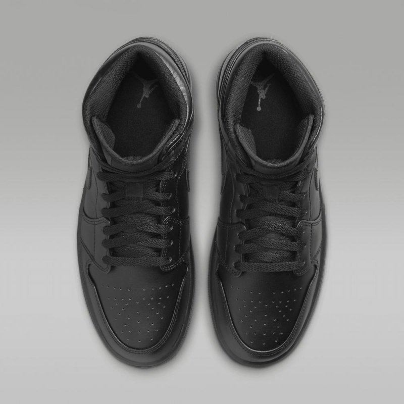 Nike Air Jordan 1 Mid Schoenen Heren Zwart Nederland | 459370-AFM