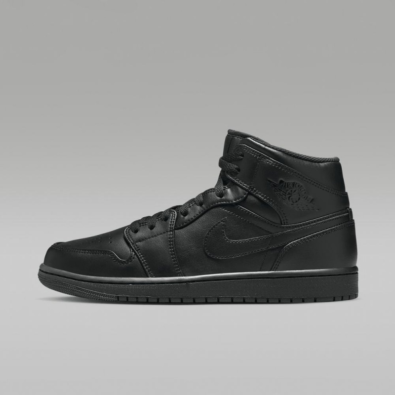 Nike Air Jordan 1 Mid Schoenen Heren Zwart Nederland | 459370-AFM