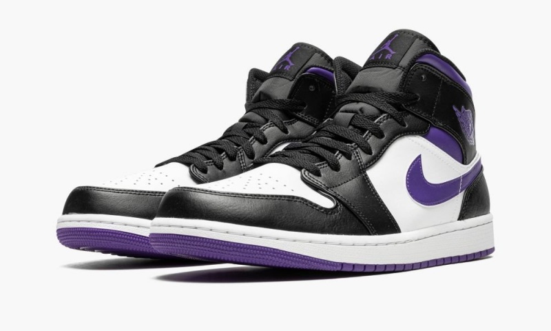 Nike Air Jordan 1 Mid Schoenen Heren Zwart Wit Nederland | 317489-HNX
