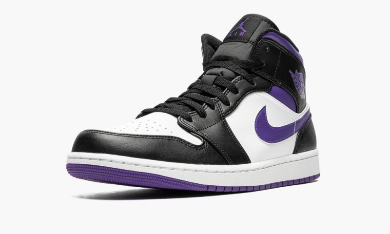 Nike Air Jordan 1 Mid Schoenen Heren Zwart Wit Nederland | 317489-HNX