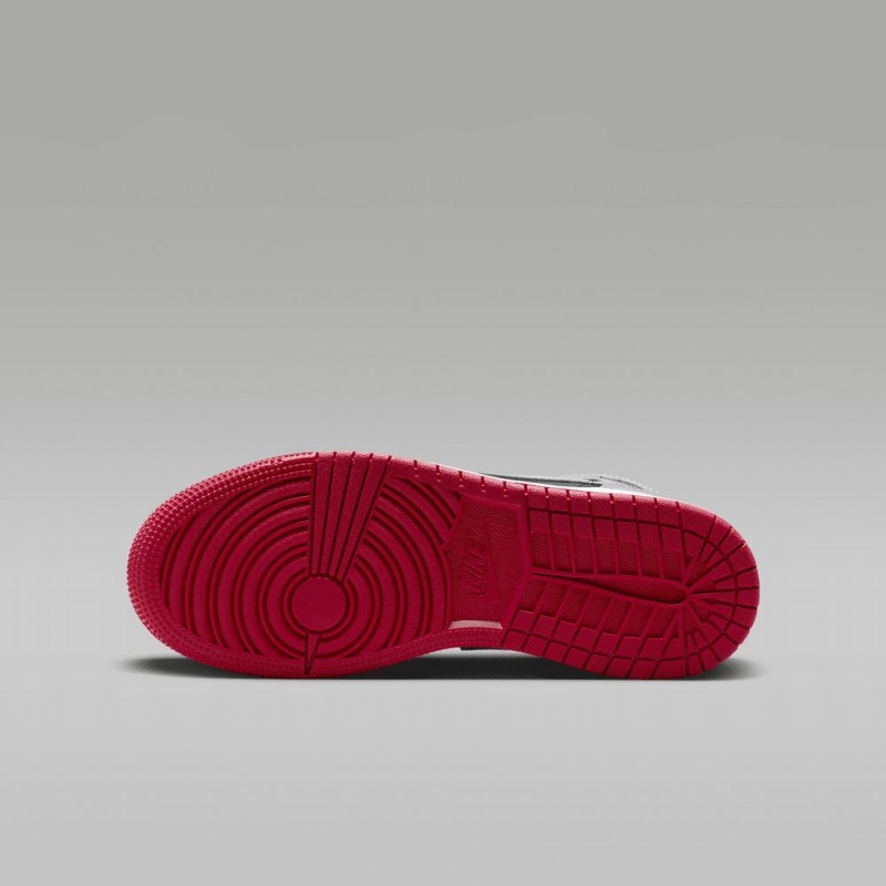 Nike Air Jordan 1 Mid Schoenen Kinderen Grijs Zwart Rood Nederland | 354928-UVS