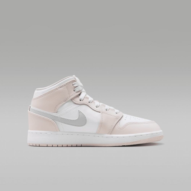 Nike Air Jordan 1 Mid Schoenen Kinderen Wit Roze Nederland | 783216-ONX