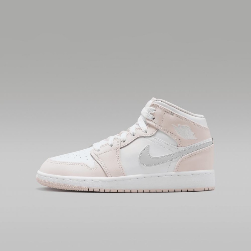 Nike Air Jordan 1 Mid Schoenen Kinderen Wit Roze Nederland | 783216-ONX