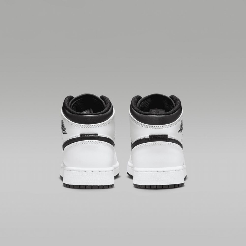 Nike Air Jordan 1 Mid Schoenen Kinderen Wit Zwart Nederland | 947581-HVI