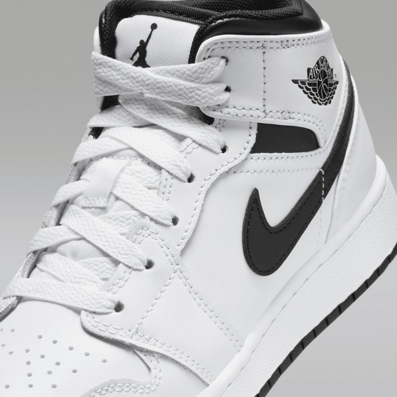 Nike Air Jordan 1 Mid Schoenen Kinderen Wit Zwart Nederland | 947581-HVI