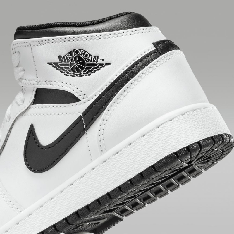 Nike Air Jordan 1 Mid Schoenen Kinderen Wit Zwart Nederland | 947581-HVI