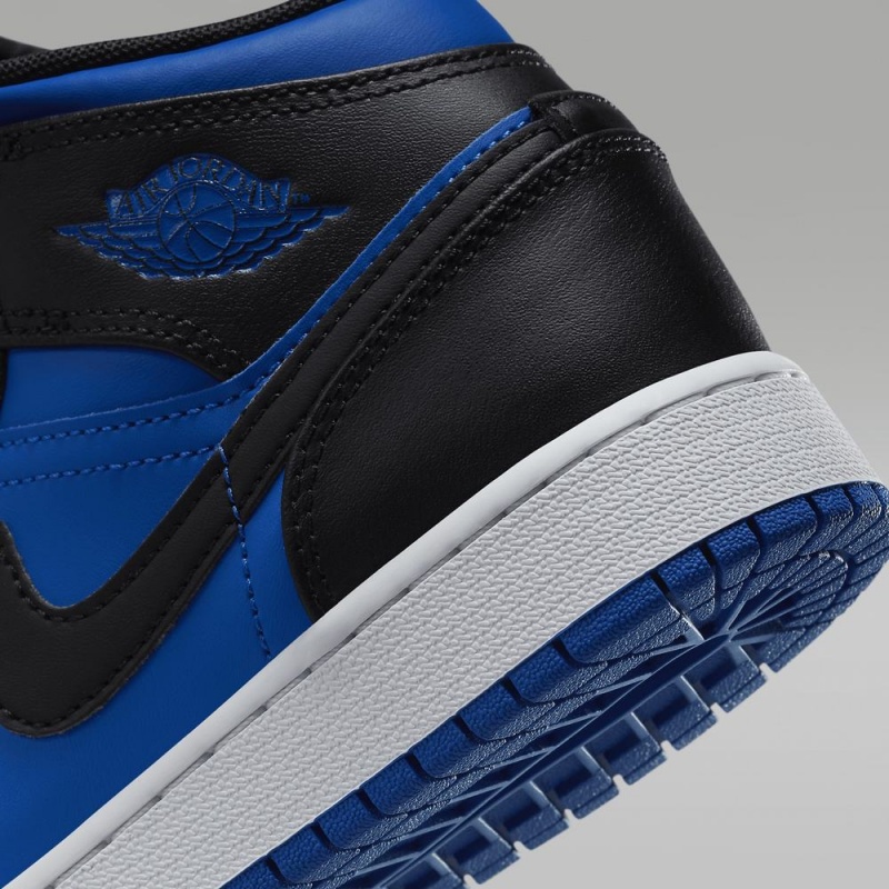 Nike Air Jordan 1 Mid Schoenen Kinderen Blauw Zwart Nederland | 709325-PUI