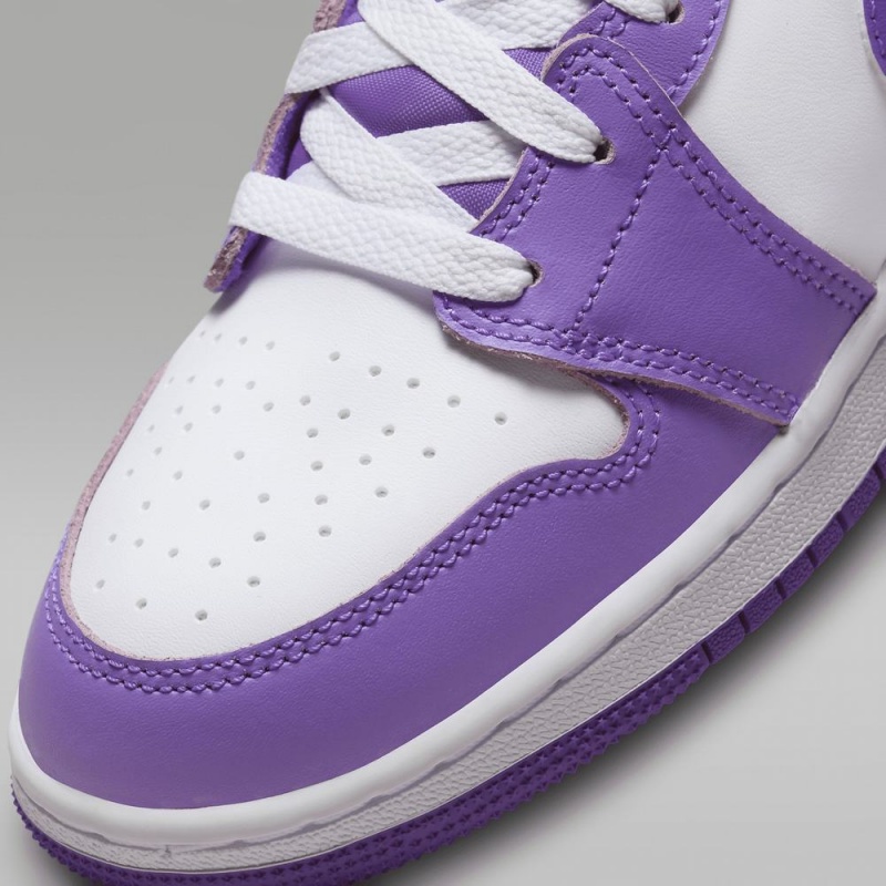 Nike Air Jordan 1 Mid Schoenen Kinderen Paars Wit Nederland | 740925-DIO